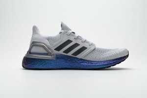 Tênis Adidas UltraBoost 20 - Cinza Claro e Azul Violeta - Feminino