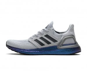 Tênis Adidas UltraBoost 20 - Cinza Claro e Azul Violeta - Masculino 