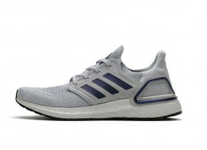 Tênis Adidas UltraBoost 20 - Cinza e Azul Metálico - Masculino 