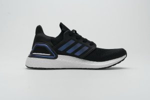 Tênis Adidas UltraBoost 20 - Preto Branco e Azul Metálico - Masculino