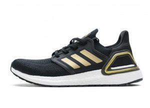 Tênis Adidas UltraBoost 20 - Preto Branco e Dourado - Masculino 