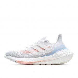 Tênis Adidas UltraBoost 21 - Cinza e Azul Claro - Feminino 