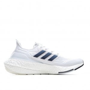 Tênis Adidas UltraBoost 21 - Branco e Azul Escuro - Masculino