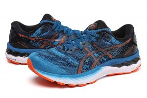 Tênis Asics Gel Nimbus 23 - Azul Escuro e Laranja  - Masculino