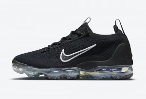 Tênis Nike Air VaporMax 2021 Flyknit - Chumbo e Branco - Masculino 