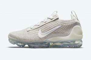 Tênis Nike Air VaporMax 2021 Flyknit - Cinza e Branco - Masculino 