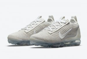 Tênis Nike Air VaporMax 2021 Flyknit - Cinza e Branco - Masculino