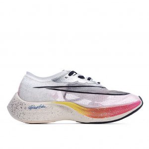 Tênis Nike ZoomX Vaporfly NEXT% - Branco Vermelho e Amarelo - Feminino