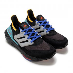 Tênis Adidas UltraBoost 21 - Preto Cinza e Azul Aqua - Masculino - TAM 39