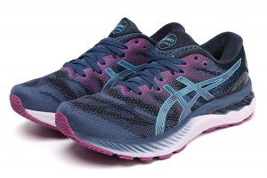 Tênis Asics Gel Nimbus 23 - Azul Escuro e Roxo - Feminino