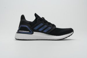 Tênis Adidas UltraBoost 20 - Preto Branco e Azul Metálico - Masculino - TAM 43