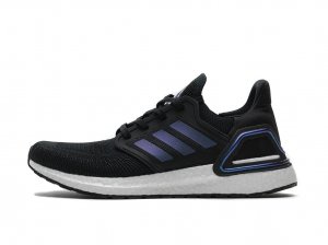 Tênis Adidas UltraBoost 20 - Preto Branco e Azul Metálico - Masculino - TAM 43 