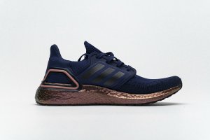 Tênis Adidas UltraBoost 20 - Azul Escuro e Dourado - Masculino - TAM 40