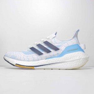 Tênis Adidas UltraBoost 21 - Branco e Azul Claro - Feminino - TAM 37 