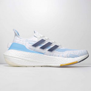 Tênis Adidas UltraBoost 21 - Branco e Azul Claro - Feminino - TAM 37