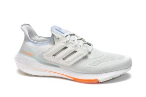 Tênis Adidas UltraBoost 22 - Cinza Claro e Laranja - Masculino - TAM 41